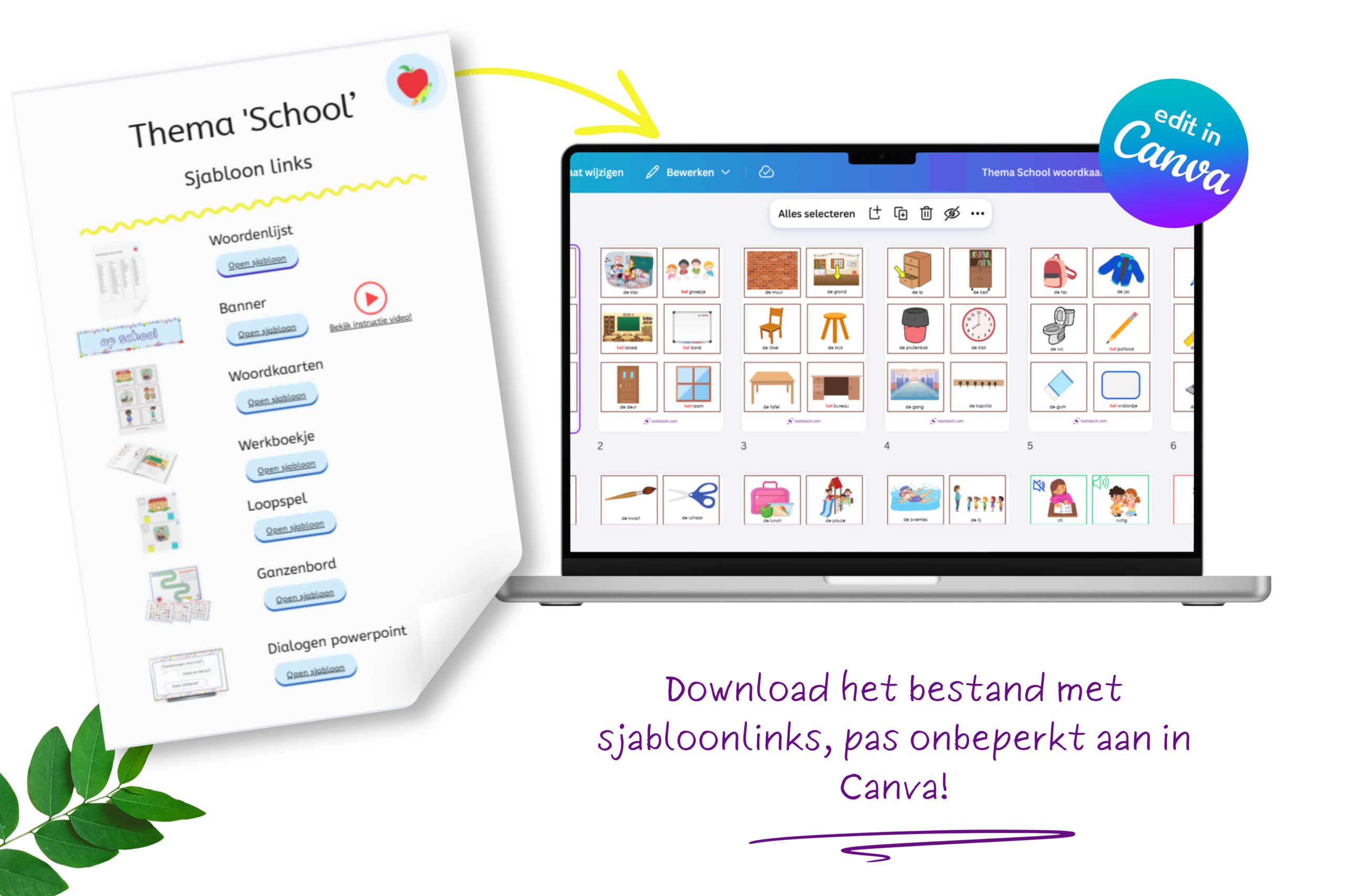 Thema Op School - Canva sjablonen